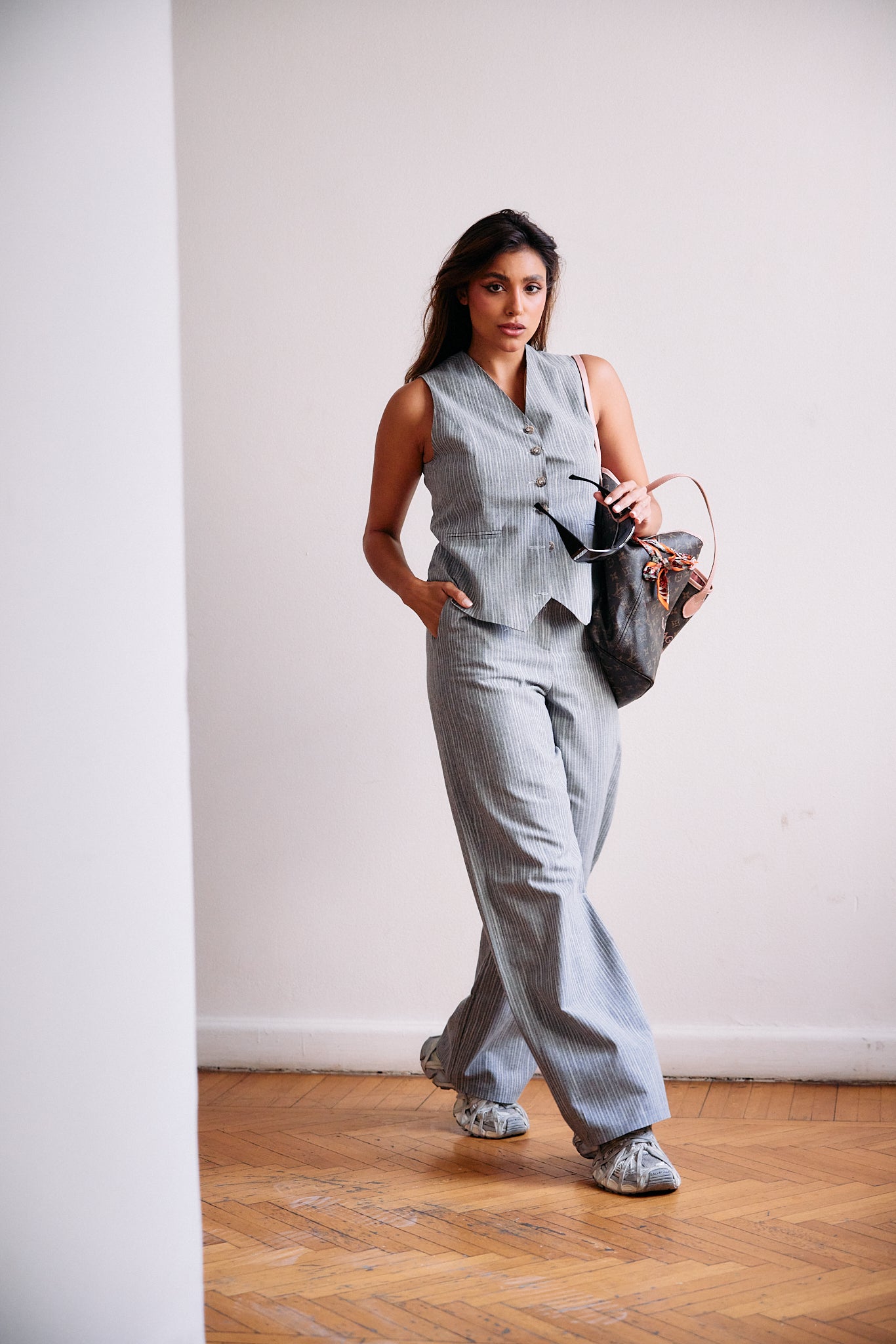Grey linen set