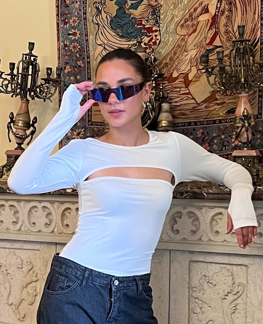 Body suit in white