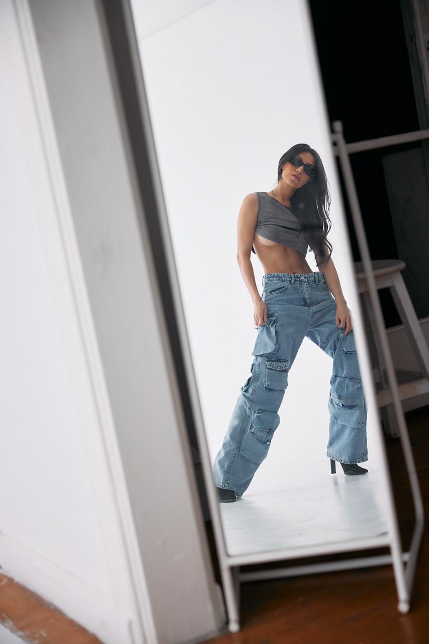 Cargo jeans in blue