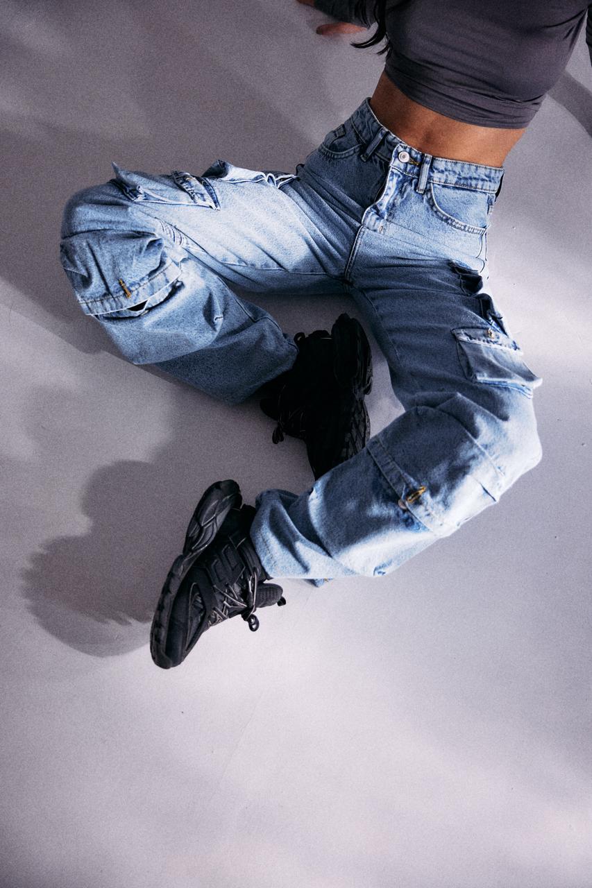 Cargo jeans in blue
